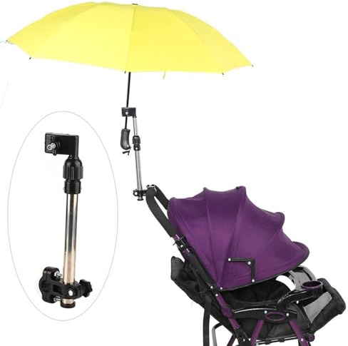 Umbrella Holder for Bike, Umbrella Holder for Stroller, 360° Adjustable Bike Umbrella Stretch Mount Stand Holder for Baby Stroller Bike Chair Wheelchair