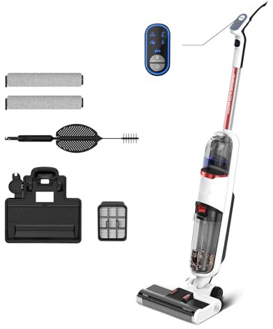 Twotoo RUBINO Lavapavimenti Senza Filo Intelligente, 3 in 1 Aspirapolvere Lavapavimenti Aspira e Lava Pavimenti Casa, Pulizia in Un Solo Passaggio per Pavimenti Duri, Ottimo per Peli di Animali