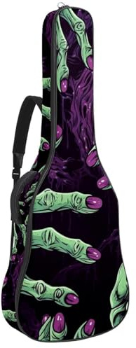 Bassgitarrentasche mit Halloween Zombie Hand Art 59, Akustikgitarrentasche 101,6 cm E-Gitarrenkoffer, wasserdichte Oxford E-Gitarre Gigbag für akustische klassische Gitarre, Ukulele,