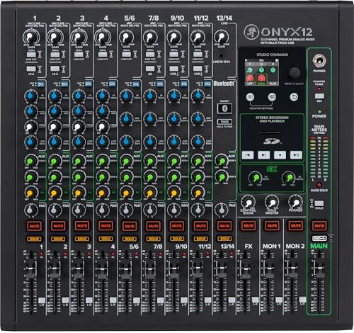 Mackie Onyx12 - Mezclador analógico de 12 canales con USB multipista