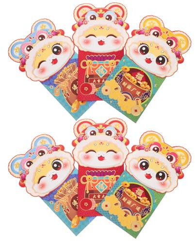 Tofficu 6stücke Rote Umschläge Mit Schlangenmotiv Für Chinesisches Neujahr Frühlingsfest Glücksgeldumschläge Traditionelle Hongbao
