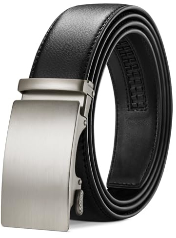 TANGCHAO Gürtel Herren,Ledergürtel Ratsche Automatikschließe für Herren Business Anzug Jeans, 35mm Gürtel,Größe Einstellbar