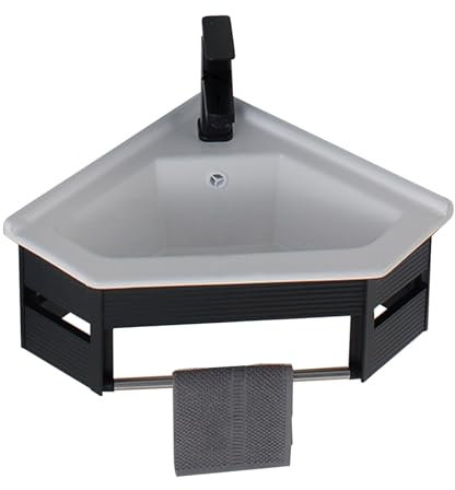 HXYhydrypd Badezimmerschrank Set mit Überlauf, Bad Möbel Modern Set, Badmöbel Set mit Waschbecken, Eckwaschbecken für Kleine Räume
