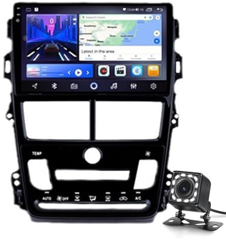 Estereo De Automóvil Doble Din Para Vios 2018-2020 Con Carplay Android Auto, 9 '' Touchsid-car Radio Con Cámara De Respaldo, Receptor De Audio De Automóvil Bluetooth, Enlace De Espej(Size:WIFI 1G+32G)