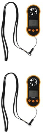Sosoport 2 Pz Anemometro Digitale Anemometro Tachimetro Palmare Cilindro Del Flusso D'aria Misurazione Della Velocità Dell'aria Termometro Ad Aria Luce Targa Plastica