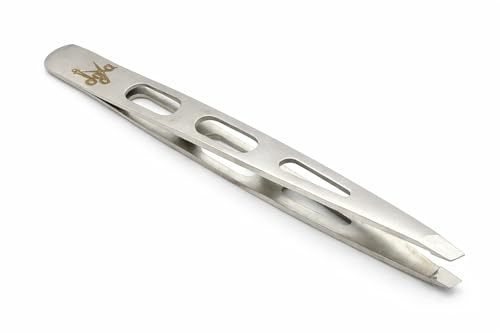 Pinzas depilación de cejas, Acero Inoxidable, Punta Inclinada, Depilación Profesional, ergonomica y antideslizante