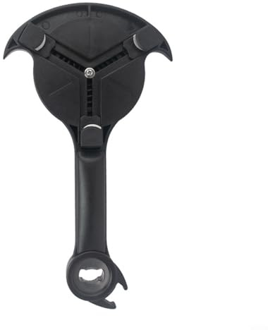 Abrelatas multiusos 5 en 1, abridor de botellas y tarros, accesorio de cocina con mecanismo de bloqueo ajustable, agarre ergonómico para uso doméstico y restaurante, color negro, 26,6 x 14,8 cm