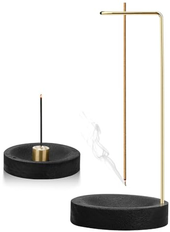 Udbrud 2-in-1 Räucherstäbchenhalter, Holz Basis Räucherstäbchen Halter, Räucherstäbchen Halterung 9 Loch Incense Holder Räuchergefäß, Handgefertigte Incense Stick Holder für Home Yoga Meditation
