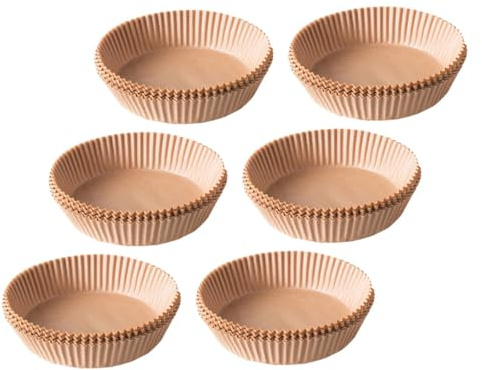 FUNOMOCYA Papel para Freidora de Aire 100 Piezas Revestimiento Desechable Papel de Silicona Resistente al Calor para Hornear Alimentos Cocina Diaria Hogar