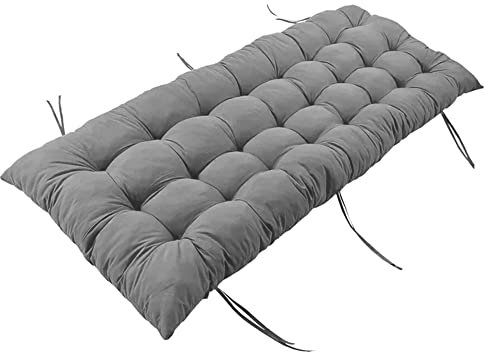 Bankkissen für den Innenbereich, rutschfestes Sitzkissen mit Riemen für Garten, Terrasse, Holzbank, Sofa, dick, rechteckig, Stuhlmatte für Esszimmer, Schaukelstuhl, 2- und 3-Sitzer, 175 x 53 x 8 cm