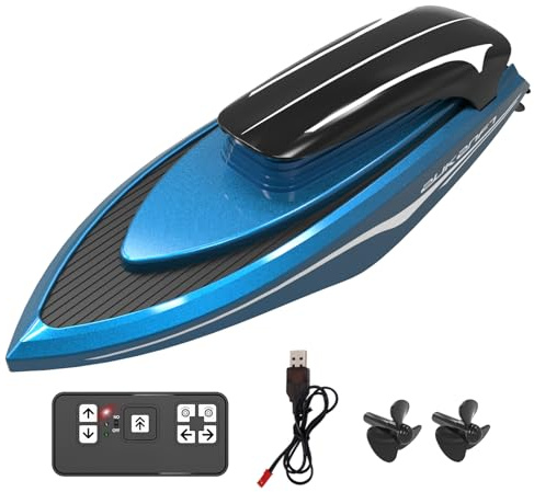 uleway RC Boot Ferngesteuertes Boots | 2,4-GHz Boot Ferngesteuert mit Alarm für Schwache Batterien | Highspeed Mini Wiederaufladbares Boots Spielzeug Motorboot | Schwimmbad Wasserspielzeug ab 3 Jahre