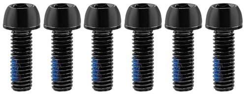 6-Pack Bike Stem Bolts, M6 x 17mm Iron Bicycle Disc Brake Caliper Screws (Black)