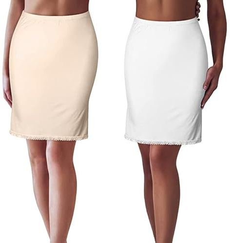 TYXHXTF Jupe Lingerie Sous-Vêtement Invisible Jupe Robe Élastique Dentelle, Taille L