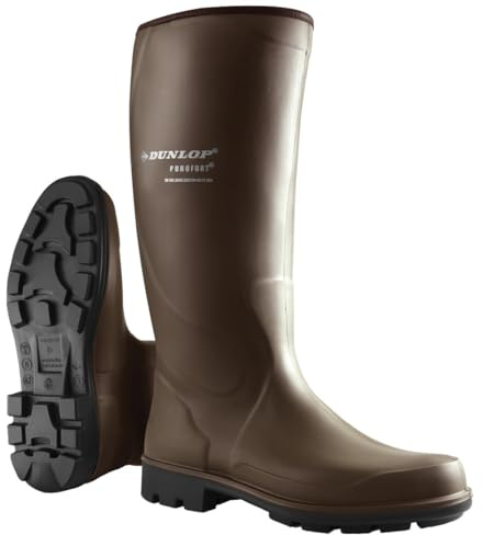 Dunlop Terroir PRO Wellington Boot - Unisex, Lätt och Värmeisolerade, Smutsavvisande Arbetsgummistövlar Purofort, Mörkbrun/svart - EU 46, UK 11, Mörkbrun svart, 11 UK