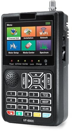 JHXHFJXZ Misuratore di Ricerca satellitare VF-6900 for videocamera HD con Ricevitore TV satellitare per Dish Network Directv(VF-6900 PRO)