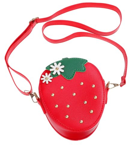 Gatuida Erdbeer Umhängetasche für Mädchen Kleine Kinderhandtasche aus PU mit Verstellbarem Gurt und Münzfach für Reisen und Einkäufe