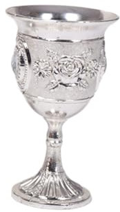 DINHEAROM Copa de Licor Blanco Tallo de Aleación de Zinc Plateada