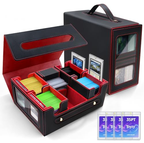 6 en 1 Commander Caja Cartas, deck box con expositor Commander para MTG | caja cartas coleccionables con bandeja dados para Magic The Gathering (MTG), para 600 cartas con fundas de doble cara