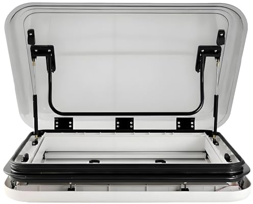 Grande lucernario per roulotte e camper,lucernario a LED per roulotte e camper con foro da 500/700/800 x 500 mm,botola di ventilazione anti-UV con parasole per roulotte e rimorchi. 27.6x19.7Inch