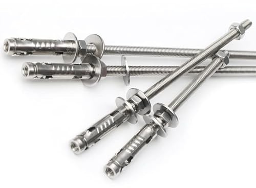 PVGYUJFD Pernos de expansión, 1 Unidad, Tornillos autorroscantes, Perno de Metal M6 M8 M10 M12 304 Tornillo expansión alargamiento Acero Inoxidable Techo súper Largo(M12x300mm)