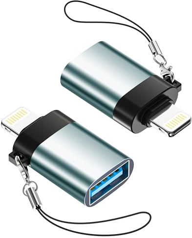 Lightning to USB Adapter 2Pack,Lightning Male to USB Female Adapter OTG Cable Dongle, High-Speed Data Transfer lightning adapter for iPhone 14 13 12 11 X 8 7 iPad, Support Camera/Card Reader and More