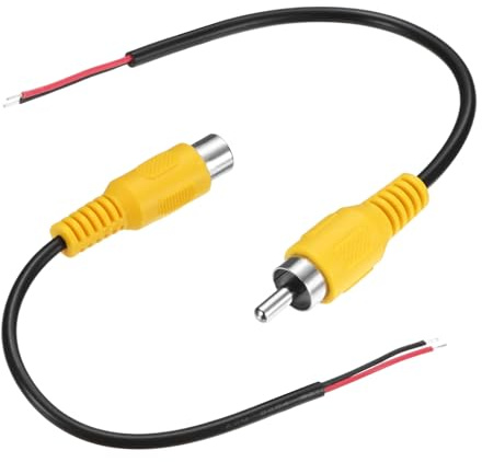 M METERXITY 1-Set RCA to Speaker Wire Adapter, 5.9 Inch/0.15 m RCA Male/Female Plug Jack to Bare Wire Connector Adapter for AV Receiver/Amplifier/TV [Yellow] Repairing Speaker Cords