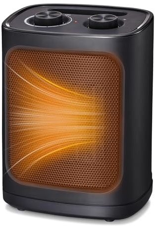 COWSAR Mini Heizlüfter Energiesparend, 1800W Elektroheizung 3 Heizstufen ✓ Überhitzungs & Kippschutz ✓ Keramik Heizlüfter für Badezimmer, Schlafzimmer, Büro