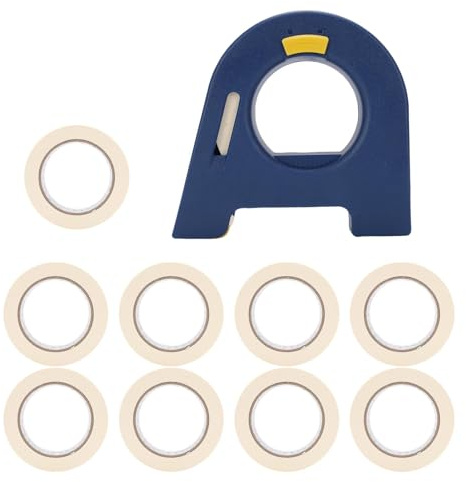 Yosoo Health Gear Abroller für Abdeckfarbband, mit Rundem Griff, für Reibungsloses, Präzises Auftragen, Kompatibel mit 10 Weißen Klebebändern
