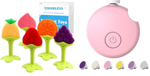 Tinabless Baby Kit, Superior Baby Shower & Registry Essential Kit for Grooming & Health Care, Electric Nail File &Teether(Pink)