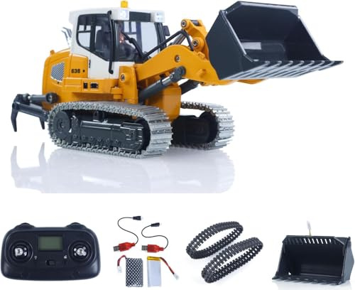 s-idee 1:50 Laderaupe RC Hobby RC Raupenlader Baumaschine Fernsteuerung Elektrischer Metallschaufel Ketten Licht Sound RTR Akku