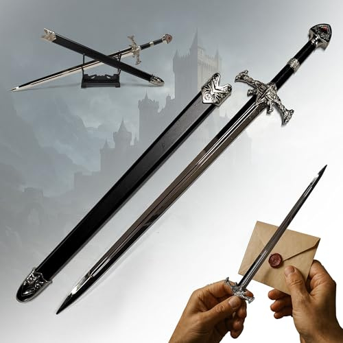 Game of Thrones Blackfyre Schwert Brieföffner XL | 30cm Targaryen Replik mit Scheide | Aegon der Eroberer Sammlerstück | House of the Dragon Deko