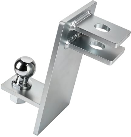 EXLECO Enganche de bola para remolque, acoplamiento combinado con perno de cabeza de bola de 50 mm, ayuda para maniobrar para remolques, automóviles, tractores y camiones, acero galvanizado