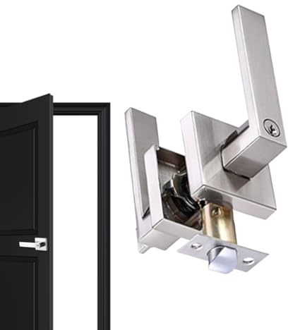 Arroopu Maniglia Di Blocco Porta - In Lega Di Alluminio Ad Uso Interno Con Serratura Privacy Resistente,Serratura Per Porta | per Camera da Ufficio Bagno Sicurezza Ingresso Casa