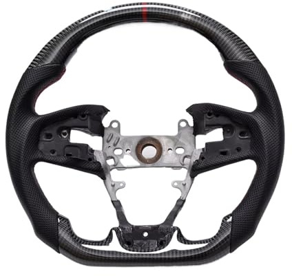 Real Carbon Fiber Steering Wheel Compatible For Honda Civic Type-R FC FK 2016-2023 Perforated Leather Racing Wheel