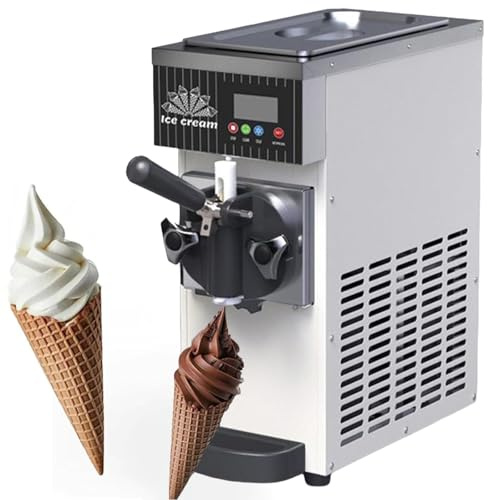 Mjukglassmaskin 450 W med kapacitet på 4–5 L/tim Cream | Behållare på 2,5 L och fryscylinder på 1 L stödjer jämn servering på café, kiosk, fest och hemma