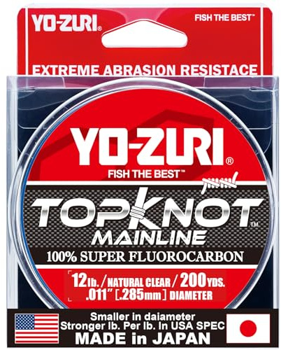 Yo-Zuri Topknot Fluorocarbon Mainline 200YD Spool 12LB, Natural Clear