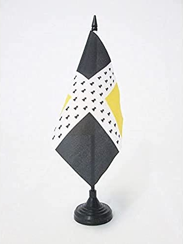AZ FLAG Tischflagge Königreich Frankreich Regiment de Bretagne 15x15 cm | Königreich Frankreich Regiment de Bretagne 1757 à 1791 Für innen Tischflagge genähte Ausführung mit verstärkten Kanten