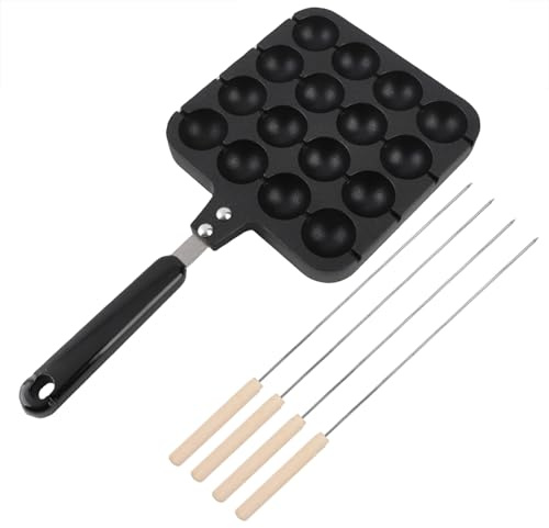 Takoyaki Makers, Takoyaki Grill Pan Plate Cooking Baking Mold Tray Cast Aluminum Non Stick Japanese Food Round Pancake for Home Kitchen