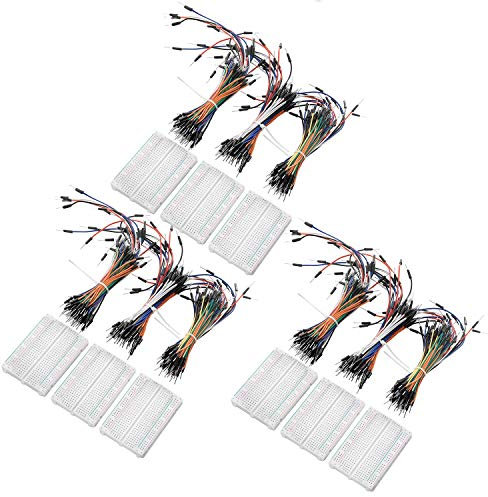 AZDelivery 3 x Breadboard Kit 3 x Jumper Wire Jumper Cable M2M + 3 x Mini Breadboard Seamless Set Including an eBook