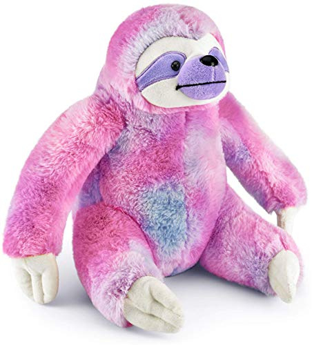Mousehouse Gifts - Kuscheltier-Faultier in Pastellfarben - Rosa & Lila - 25 cm