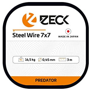 Zeck Angeln Raubfischvorfach Stahlvorfach Meterware - 7x7 Steel Wire 16,5kg 3m