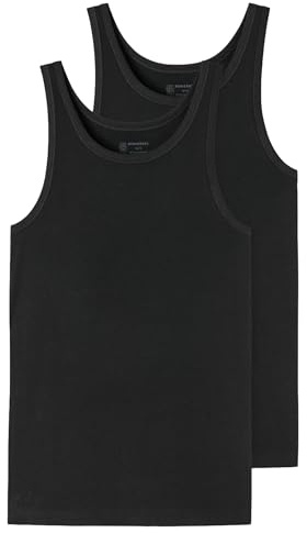 Schiesser Herren 95/5 organisch katoenen onderhemd met smalle bandjes Unterw sche, Schwarz, M EU