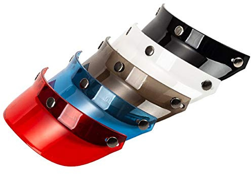 VISLONE Visera Universal Protector contra El Viento Abatible para Casco de Motocicleta de Cara Abierta,3 Botones Universal Mecanismo Ajustable 3 Alturas Incluido