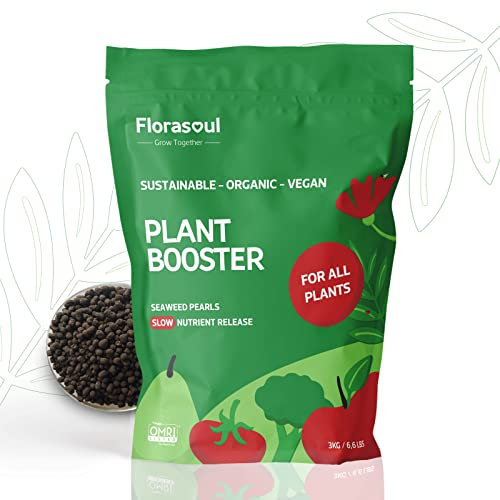 Florasoul® Organic Fertilizer Slow-Release, Vegan Plant Food for Self-Sufficient Gardeners! All-Purpose, Nutrient-Rich Granules - Thriving Vegetables, Herbs, Flowers, Soil – Eco-Friendly & Pet-Safe