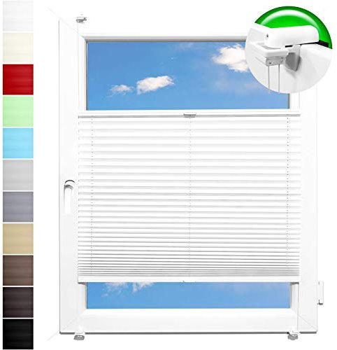 Pliseerollo Plissee Ohne Bohren plissiert Fensterrollo Klemmfix Faltrollo Jalousie Sonnenschutz Lichtdurchlassig 80x130 cm
