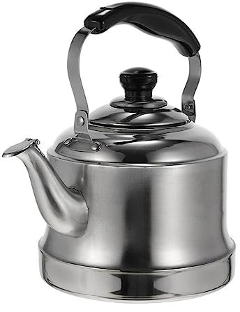 Luxshiny Wasserkocher Pfeifkessel 4L Induktion Edelstahl Gas Wasserkessel Flötenkessel Teekessel Teekocher Kaffeekanne Pfeifenkessel Pfeifender Kessel Teebereiter für Küche Gasherd E- Herde