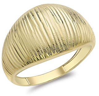 CARISSIMA Damen Ring 9 Karat Gelbgold Diamantschliff Kuppelring, 9-karätiges Gold