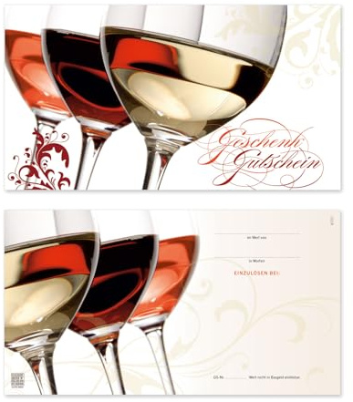 GESCHENKGUTSCHEINcom by POS-HAUER. 50 Gutscheine. Blanko zum Selberausfüllen. Für Vinotheken Weinhändler Getränkehandel.
