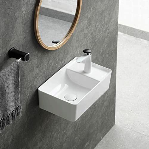 MOB-IN IDRO Aufsatzwaschtisch, rechteckig, Keramik, 43 x 26,5 cm, Weiß