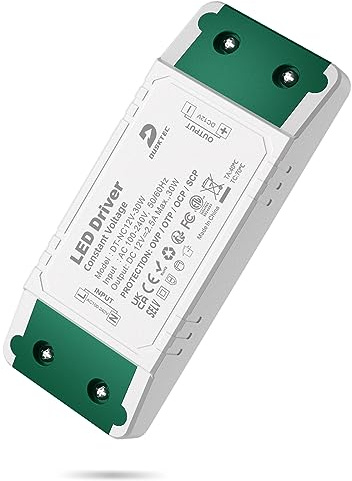 DUSKTEC 12V LED Driver 30W, AC 240V to DC 12V Transformer for LED Lights | Low Voltage Power Supply Constant Voltage, No Noise, No Flicker, No Minimum Load, Non-dimmable